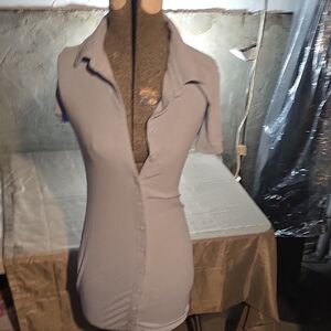 Forever 21 Light Blue Button-Up Sleep Shirt